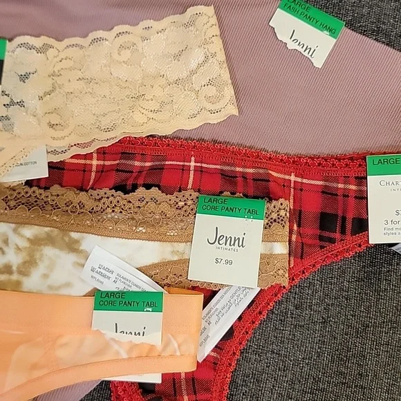 Bundle of Panties 5 Thongs Size Large NWT - Picture 3 of 4